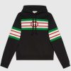 Replica Gucci Men Hooded Sweatshirt with Deer Patch in 100% Cotton-White 12