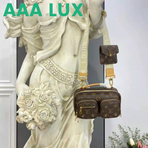Replica Louis Vuitton Unisex Utility Crossbody Bag Monogram Coated Canvas Natural Cowhide Leather 3