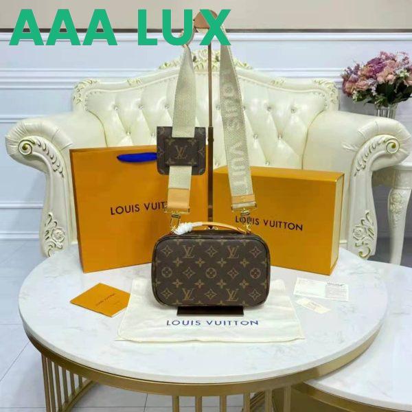 Replica Louis Vuitton Unisex Utility Crossbody Bag Monogram Coated Canvas Natural Cowhide Leather 7
