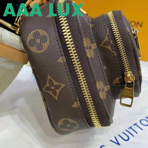 Replica Louis Vuitton Unisex Utility Crossbody Bag Monogram Coated Canvas Natural Cowhide Leather 10