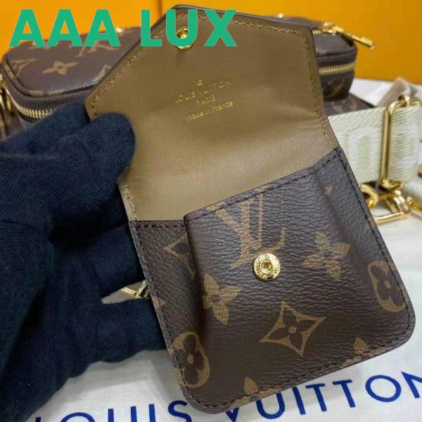 Replica Louis Vuitton Unisex Utility Crossbody Bag Monogram Coated Canvas Natural Cowhide Leather 11