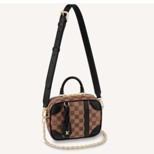 Replica Louis Vuitton Unisex Valisette Souple BB Handbag Black Damier Ebene Coated Canvas 2