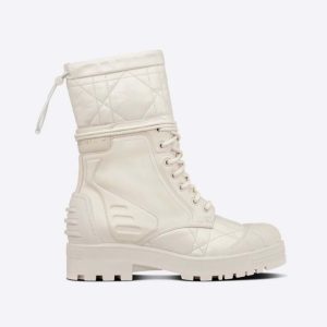 Replica Dior Women Dioriron Ankle Boot White Quilted Cannage Calfskin 2