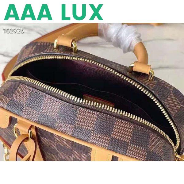 Replica Louis Vuitton Unisex Valisette Souple BB Handbag Natural Beige Damier Ebene Coated Canvas 7