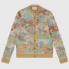 Replica Gucci Men GG Wool Jacquard Zip Jacket Multicolor Geometric Motif Wool Bunny Label 14