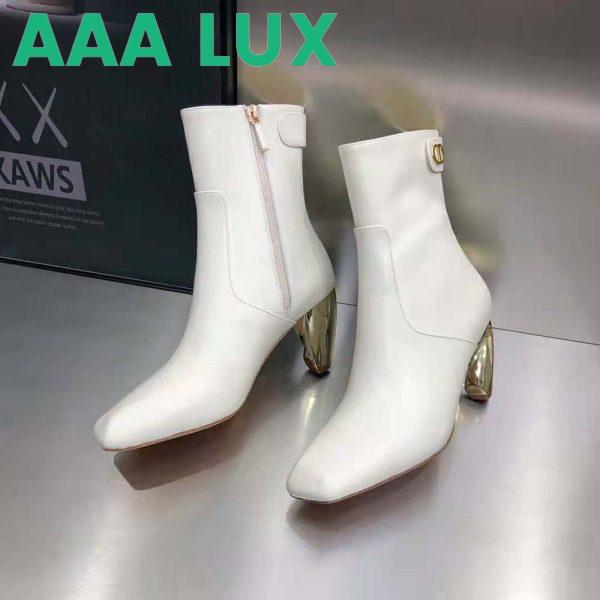 Replica Dior Women Rhodes Heeled Ankle Boot White Supple Calfskin 6