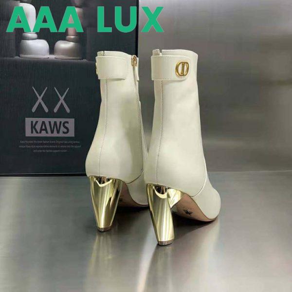 Replica Dior Women Rhodes Heeled Ankle Boot White Supple Calfskin 9