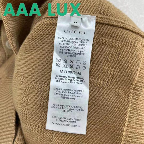 Replica Gucci Women GG Wool Cardigan Beige V-Neck Collar Two Front Pockets 10