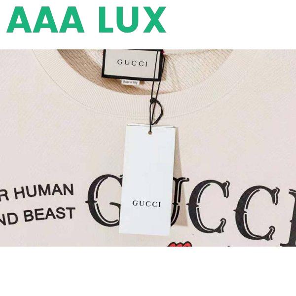 Replica Gucci Women Gucci ‘Mad Cookies’ Print Sweatshirt Cotton Crewneck Slim Fit-White 5