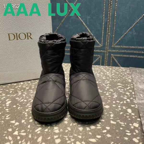 Replica Dior Women Shoes CD Dior Frost Ankle Boot Black Cannage Quilted Nylon Shearling 6