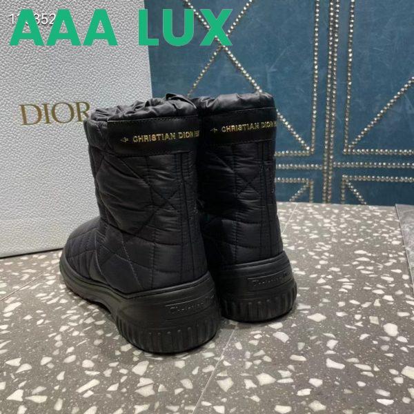 Replica Dior Women Shoes CD Dior Frost Ankle Boot Black Cannage Quilted Nylon Shearling 8