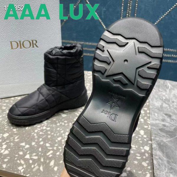 Replica Dior Women Shoes CD Dior Frost Ankle Boot Black Cannage Quilted Nylon Shearling 10