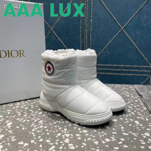 Replica Dior Women Shoes CD Dior Frost Ankle Boot White Quilted Nylon Shearling 3