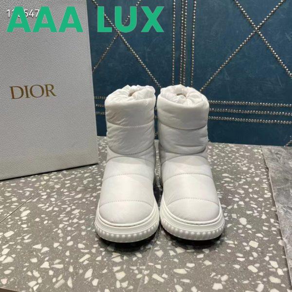 Replica Dior Women Shoes CD Dior Frost Ankle Boot White Quilted Nylon Shearling 5