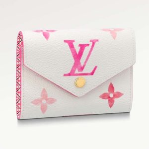 Replica Louis Vuitton Unisex Victorine Wallet Pink Monogram Coated Canvas Bill Pocket