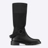 Replica Dior Women Shoes D-Major Boot Black Technical Fabric and Calfskin