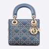 Replica Dior Women CD Mini Lady Dior Bag Denim Blue Lucky Star Cannage Lambskin