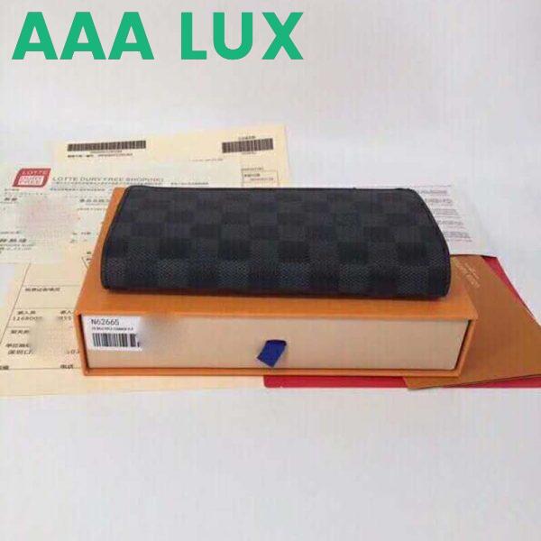 Replica Louis Vuitton LV Unisex Brazza Wallet Damier Infini Onyx Silver Leather 8