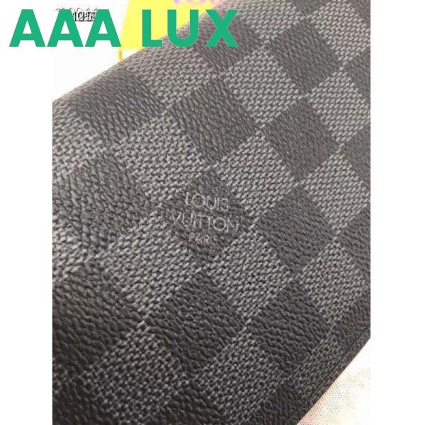 Replica Louis Vuitton LV Unisex Brazza Wallet Damier Infini Onyx Silver Leather 10