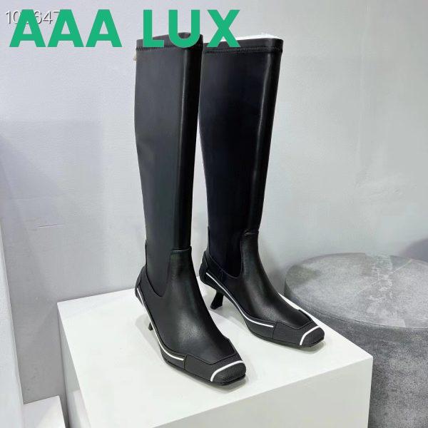 Replica Dior Women Shoes D-Motion Heeled Boot Black Stretch Lambskin Rubber 4