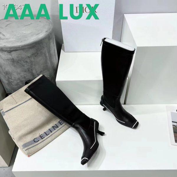 Replica Dior Women Shoes D-Motion Heeled Boot Black Stretch Lambskin Rubber 8