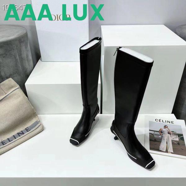 Replica Dior Women Shoes D-Motion Heeled Boot Black Stretch Lambskin Rubber 9
