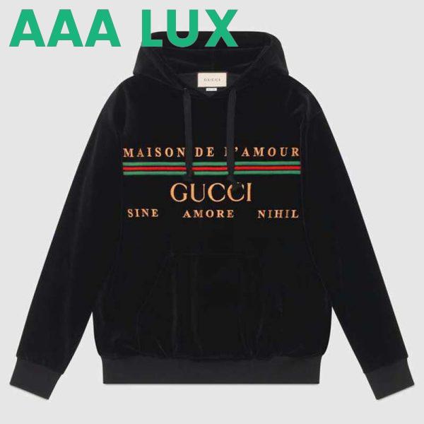 Replica Gucci Women Oversize Sweatshirt with Gucci Embroidery in Black Cotton