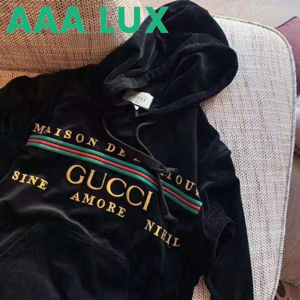 Replica Gucci Women Oversize Sweatshirt with Gucci Embroidery in Black Cotton 4