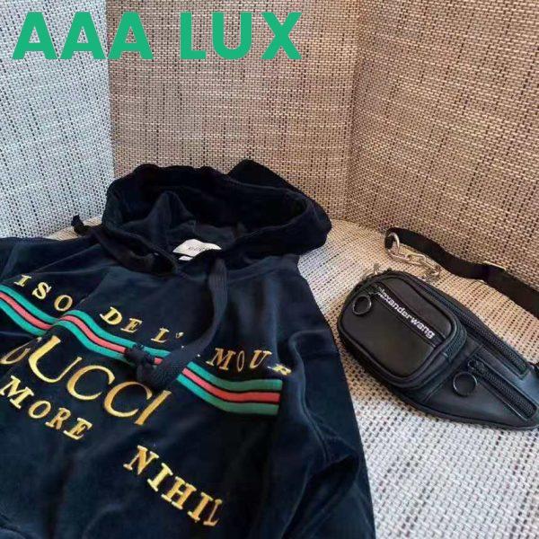 Replica Gucci Women Oversize Sweatshirt with Gucci Embroidery in Black Cotton 5