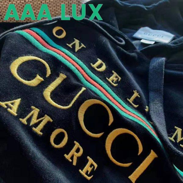 Replica Gucci Women Oversize Sweatshirt with Gucci Embroidery in Black Cotton 7