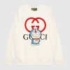 Replica Gucci Women Doraemon x Gucci Cotton Sweatshirt Crewneck Oversized Fit-White