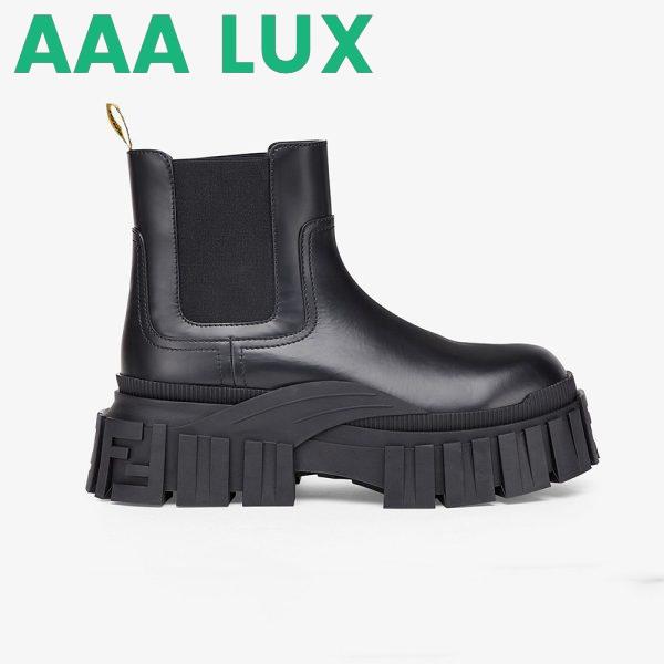 Replica Fendi Women Force Black Leather Chelsea Boots 2