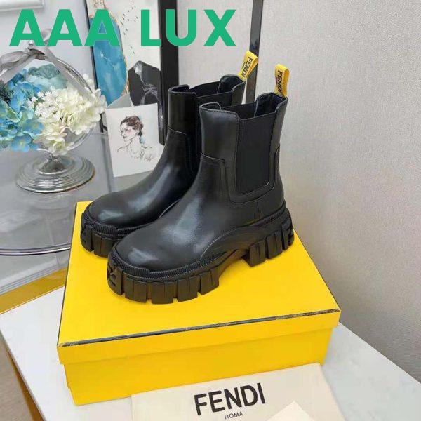 Replica Fendi Women Force Black Leather Chelsea Boots 4
