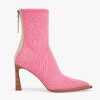 Replica Fendi Women High-Tech Yellow Jacquard Ankle Boots FFrame Pointed-Toe 6