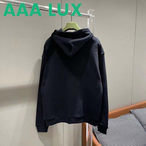 Replica Gucci Women GG Cotton Jersey Sweatshirt Black Felted Long Sleeves Kangaroo Front Pocket 3