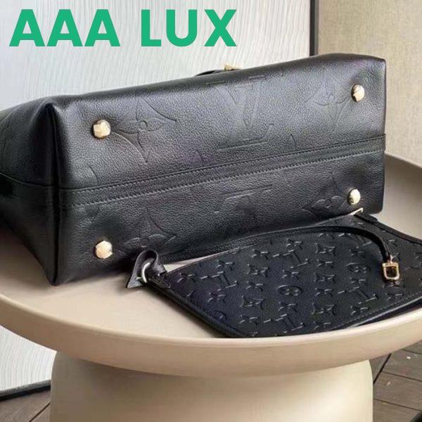 Replica Louis Vuitton Women LV CarryAll MM Handbag Black Embossed Supple Grained Cowhide Leather 6