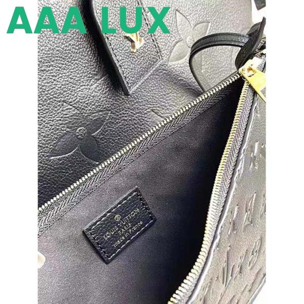 Replica Louis Vuitton Women LV CarryAll MM Handbag Black Embossed Supple Grained Cowhide Leather 10