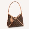 Replica Louis Vuitton Women LV CarryAll PM Handbag Brown Monogram Coated Canvas Microfiber 15