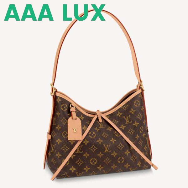 Replica Louis Vuitton Women LV CarryAll PM Handbag Brown Monogram Coated Canvas