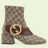 Replica Gucci Blondie Women’s Blondie Boot Black Leather Round Interlocking G Low 5 Cm Heel 14