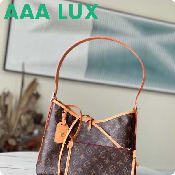 Replica Louis Vuitton Women LV CarryAll PM Handbag Brown Monogram Coated Canvas 3