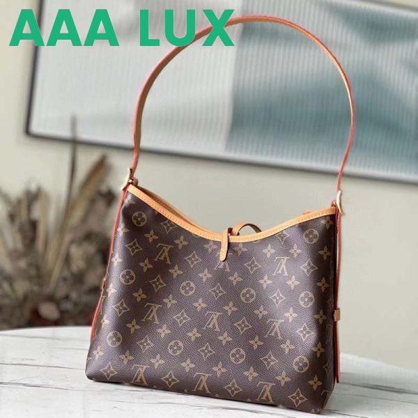 Replica Louis Vuitton Women LV CarryAll PM Handbag Brown Monogram Coated Canvas 4