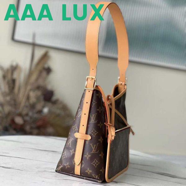 Replica Louis Vuitton Women LV CarryAll PM Handbag Brown Monogram Coated Canvas 5