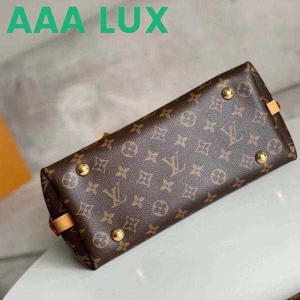 Replica Louis Vuitton Women LV CarryAll PM Handbag Brown Monogram Coated Canvas Microfiber 6