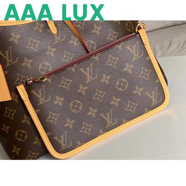 Replica Louis Vuitton Women LV CarryAll PM Handbag Brown Monogram Coated Canvas Microfiber 7