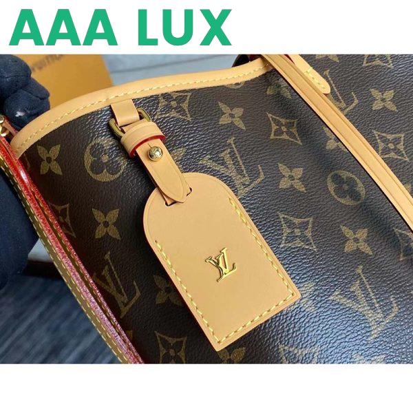 Replica Louis Vuitton Women LV CarryAll PM Handbag Brown Monogram Coated Canvas Microfiber 10
