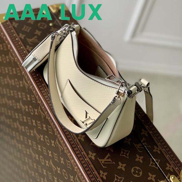 Replica Louis Vuitton Women LV Marellini Handbag Quartz White Epi Grained Cowhide Leather 5