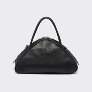 Replica Prada Women Leather Prada Triangle Bag-Black