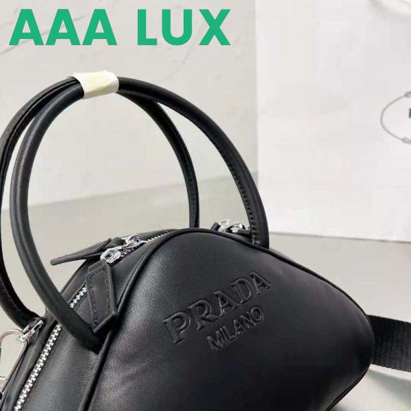 Replica Prada Women Leather Prada Triangle Bag-Black 10