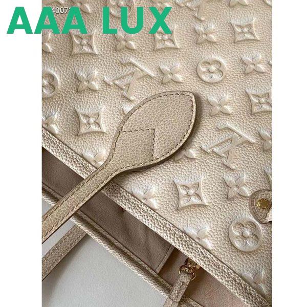 Replica Louis Vuitton Women LV Neverfull MM Carryall Tote Beige Sprayed Embossed Grained Cowhide 10